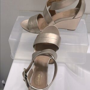 Clarks Women's Gold Wedge Sandals